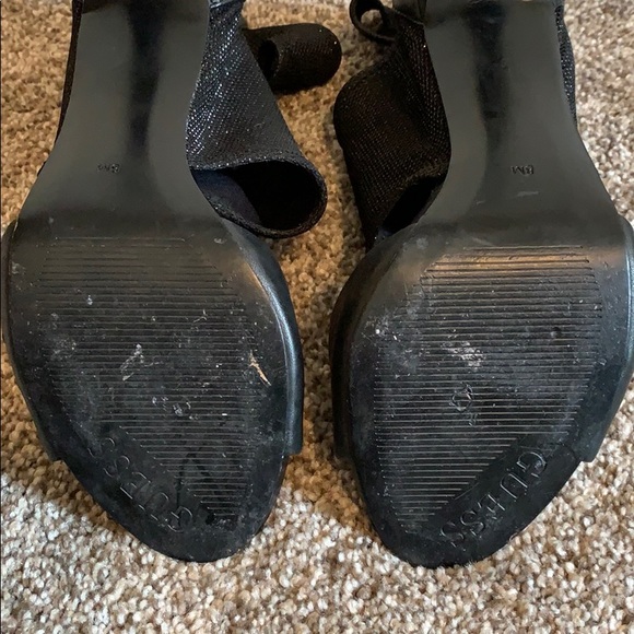 Black Shimmer Peep Toe Guess Heel Size 9! - Picture 4 of 4